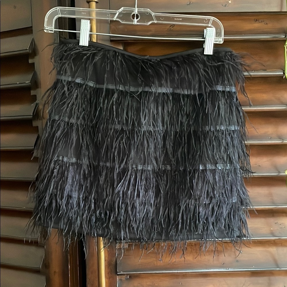 Lucy Paris Black Feather Mini Skirt NWT XS - Picture 7 of 7